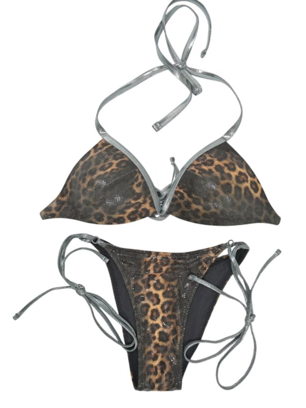 Frankies Bikinis x Khy Elena Bikini Top & Mackenzie Bottoms in Vintage Leopard